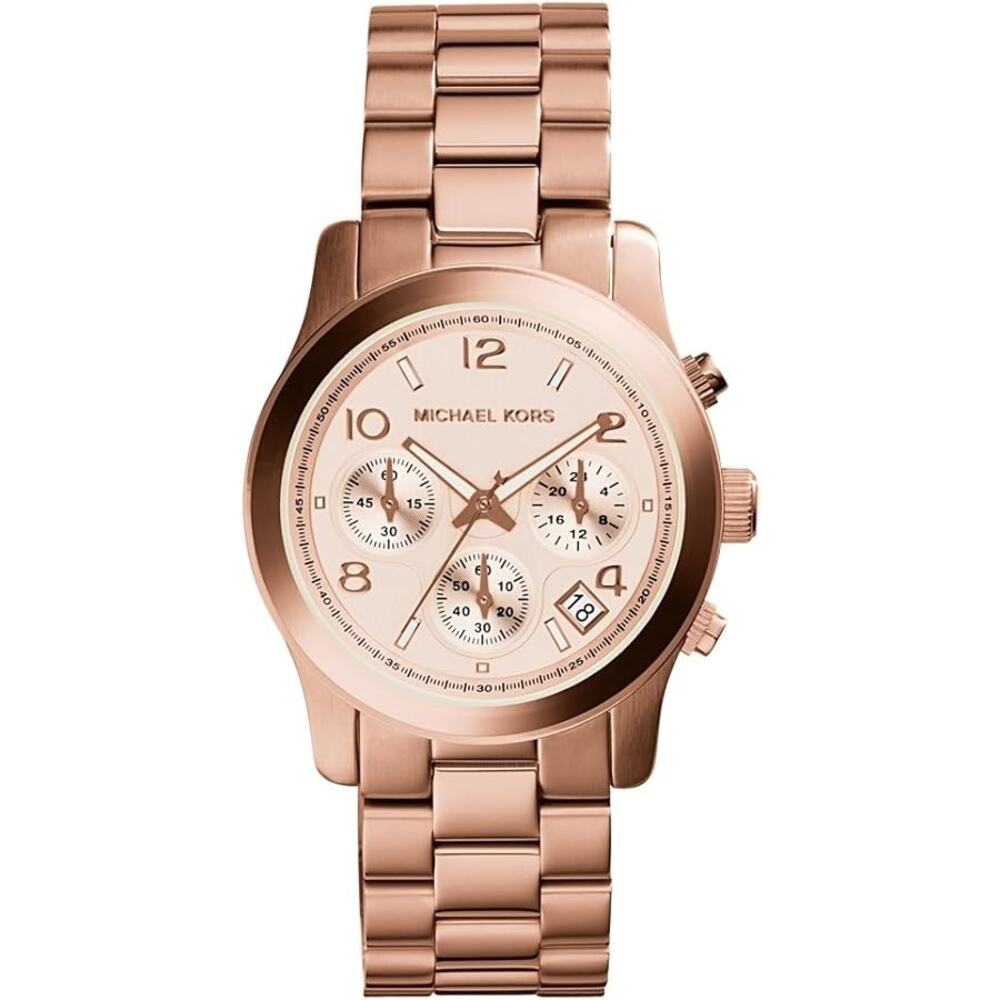 Michael Kors MK5128 Women’s Stainless Steel Analog Rose Dial Quartz Watch